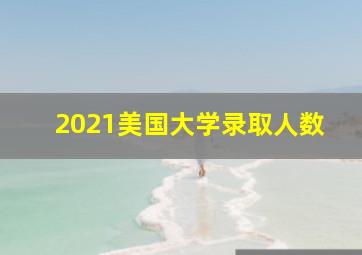 2021美国大学录取人数