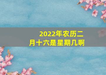 2022年农历二月十六是星期几啊