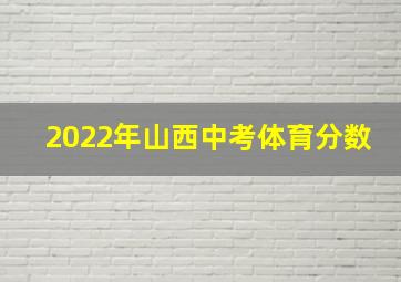 2022年山西中考体育分数