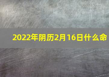 2022年阴历2月16日什么命