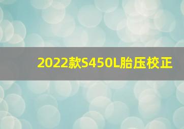 2022款S450L胎压校正