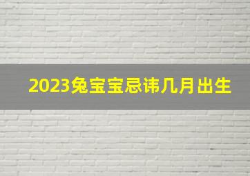 2023兔宝宝忌讳几月出生