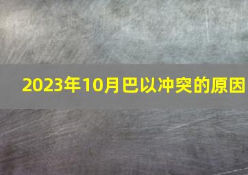 2023年10月巴以冲突的原因