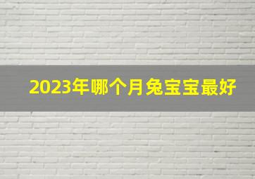 2023年哪个月兔宝宝最好