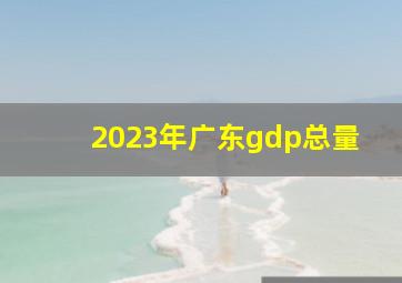 2023年广东gdp总量