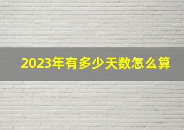 2023年有多少天数怎么算