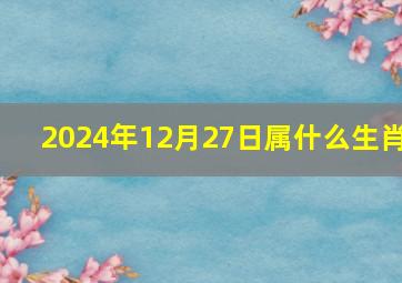 2024年12月27日属什么生肖