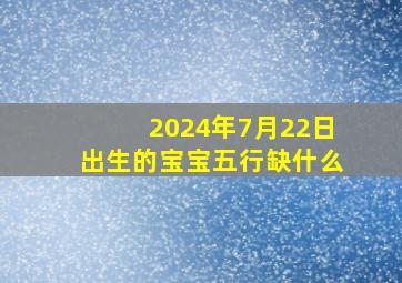 2024年7月22日出生的宝宝五行缺什么