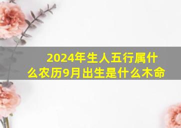 2024年生人五行属什么农历9月出生是什么木命