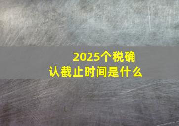 2025个税确认截止时间是什么