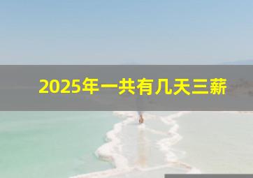 2025年一共有几天三薪