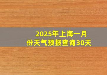 2025年上海一月份天气预报查询30天