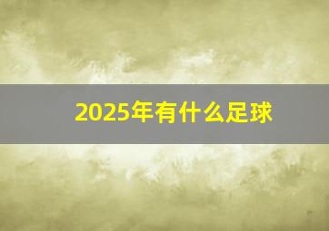 2025年有什么足球