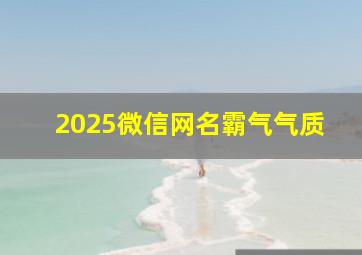 2025微信网名霸气气质