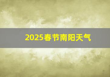 2025春节南阳天气