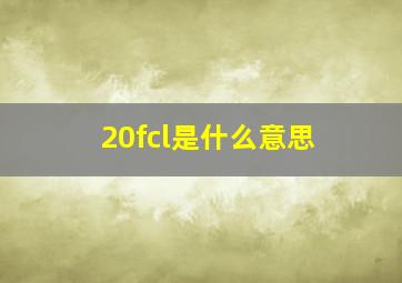 20fcl是什么意思