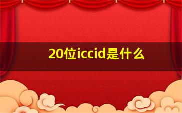 20位iccid是什么