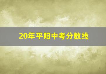 20年平阳中考分数线