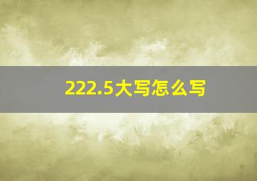 222.5大写怎么写