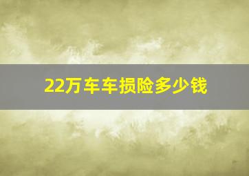 22万车车损险多少钱