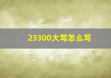 23300大写怎么写