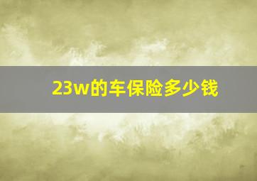 23w的车保险多少钱