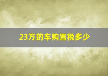 23万的车购置税多少