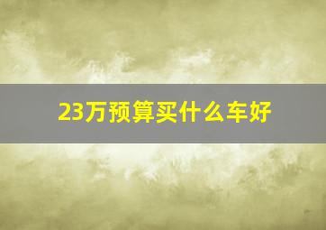 23万预算买什么车好