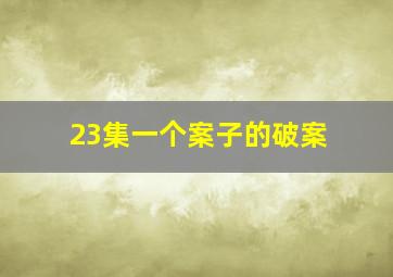 23集一个案子的破案