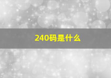 240码是什么