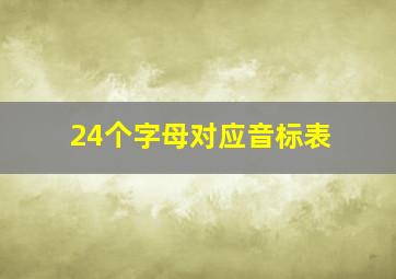 24个字母对应音标表