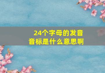 24个字母的发音音标是什么意思啊