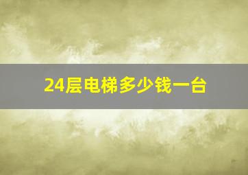 24层电梯多少钱一台