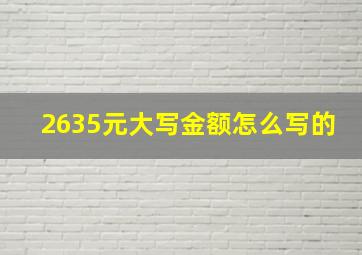 2635元大写金额怎么写的