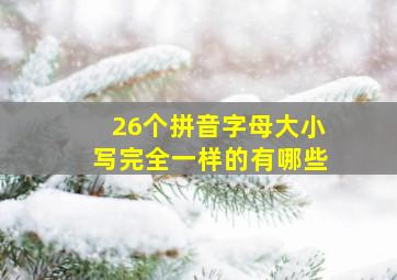 26个拼音字母大小写完全一样的有哪些