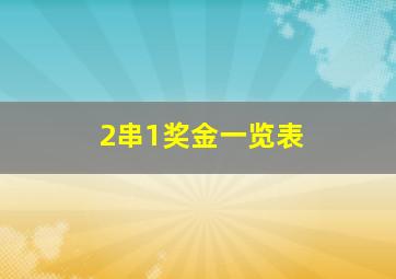 2串1奖金一览表