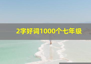 2字好词1000个七年级