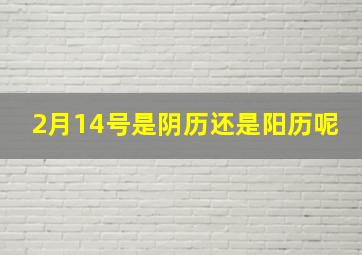 2月14号是阴历还是阳历呢