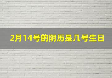 2月14号的阴历是几号生日