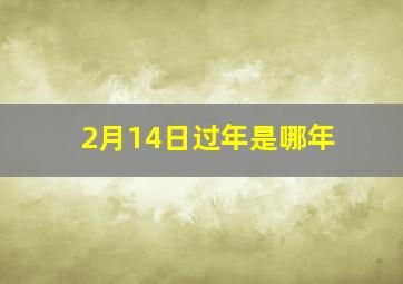 2月14日过年是哪年