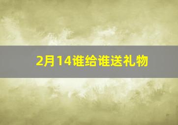 2月14谁给谁送礼物