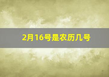 2月16号是农历几号