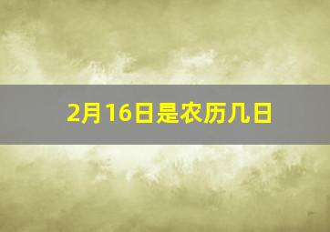 2月16日是农历几日