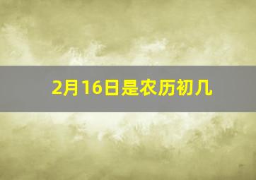 2月16日是农历初几