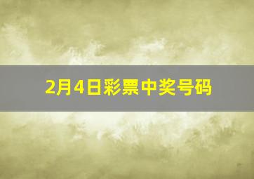 2月4日彩票中奖号码