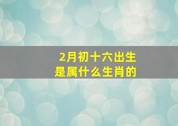 2月初十六出生是属什么生肖的