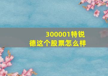 300001特锐德这个股票怎么样