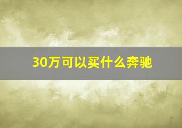 30万可以买什么奔驰