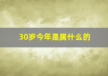 30岁今年是属什么的