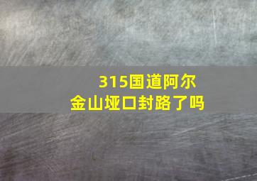 315国道阿尔金山垭口封路了吗